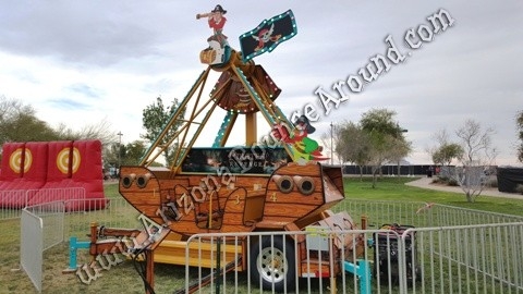 Rent a full size pirate ship for a pool party or a mobile pirate